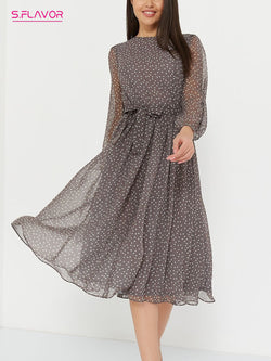 Long Sleeve Polka Dress